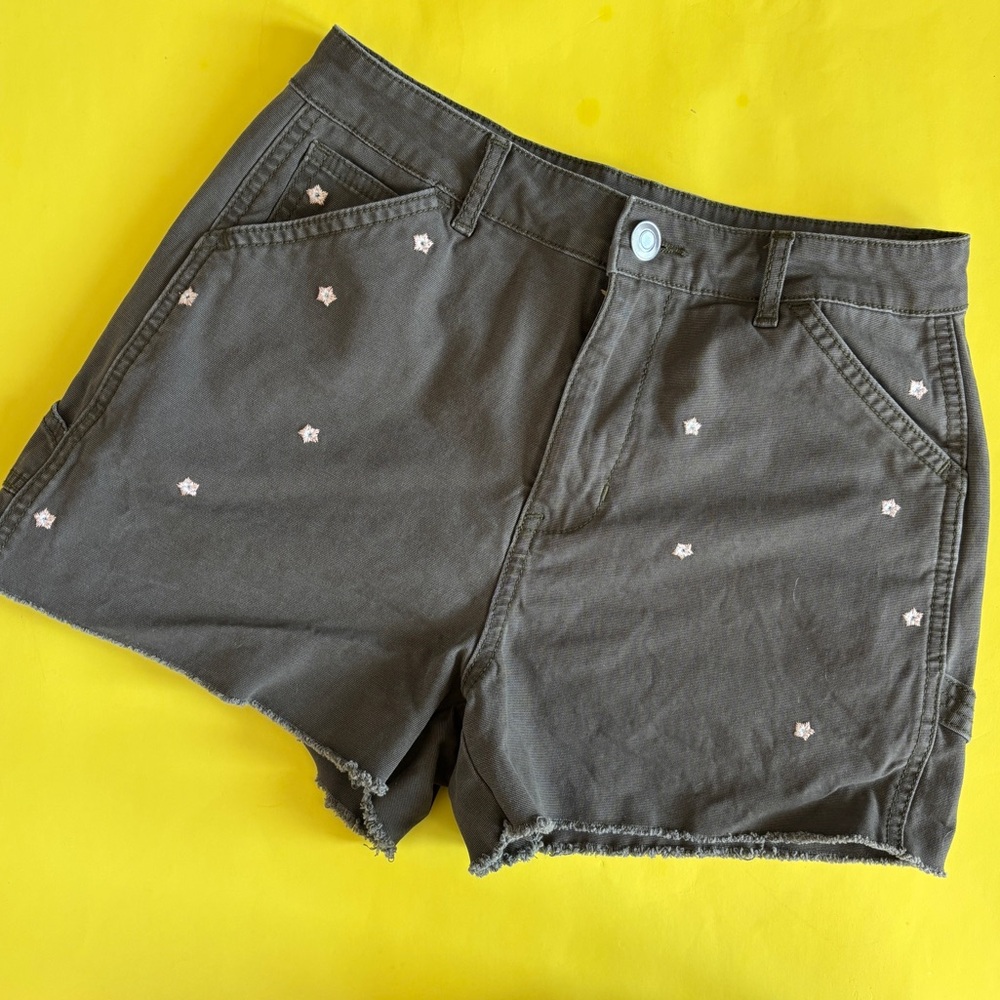 Rare Vintage Jordache Embroidered Olive Green Jean Shorts - prototype